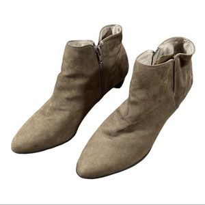 Forever 21 ankle boots size 10 tan suede 2.5” heel